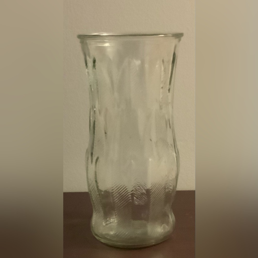 Etched glass bouquet vase